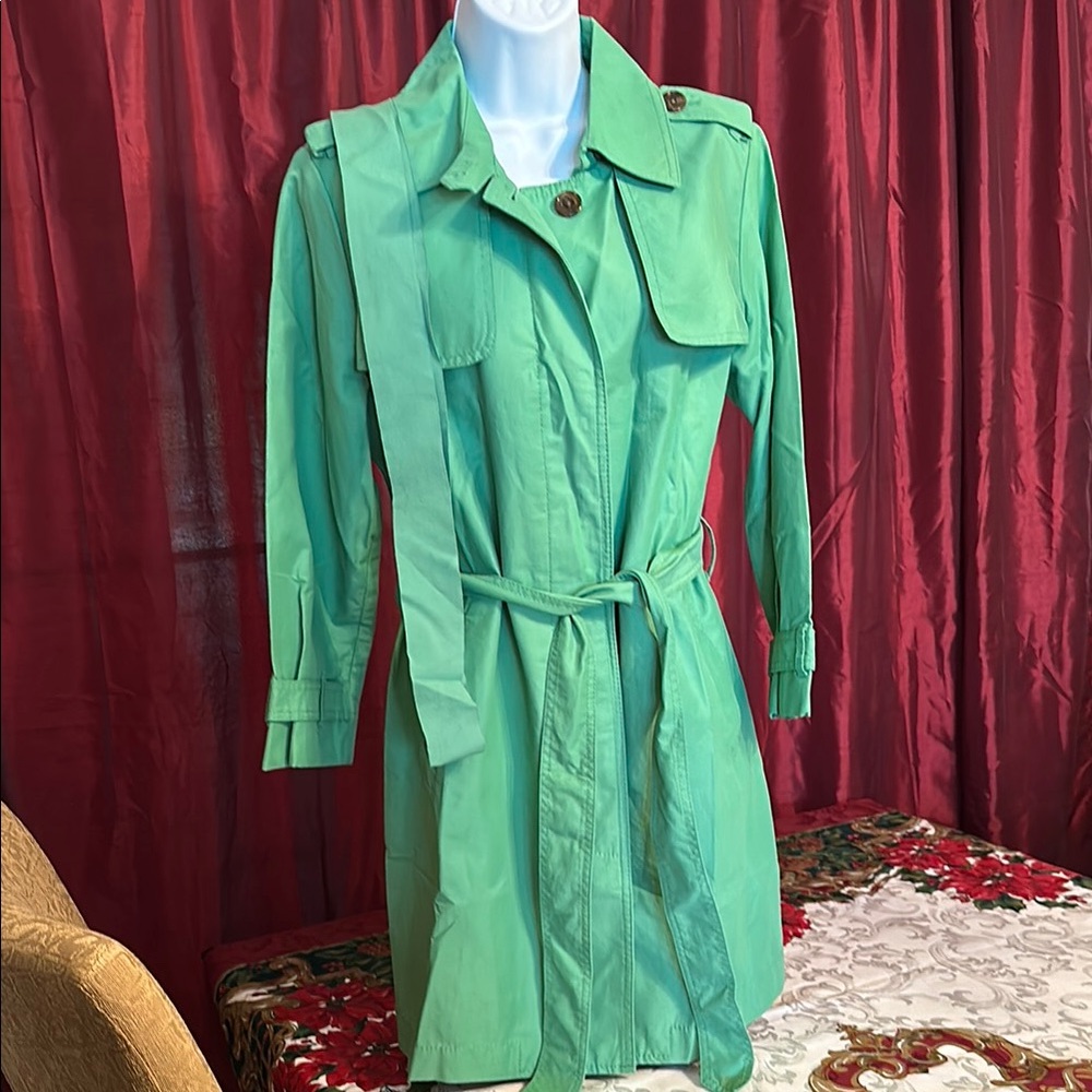 GAP Green Trench Coat Classic Tailored Design
